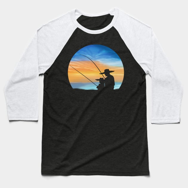 Fishing together - Father and Son Baseball T-Shirt by SinBle